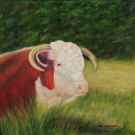 Hereford Bull Painting by Debra Johnson - Fine Art America