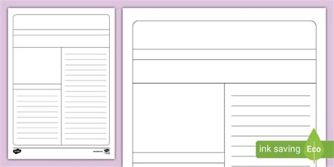 KS1 Newspaper Writing Template, Newspaper Frame - Twinkl