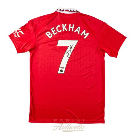 David Beckham Autographed #7 Manchester United 2022-23 Replica Home ...