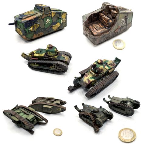 3D file WW1 4 tanks clean and destroy (8 STL) (Fr, US, UK, German) 🎲・3D ...