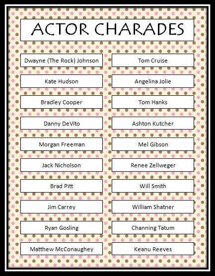 Printable Dirty Charades Ideas