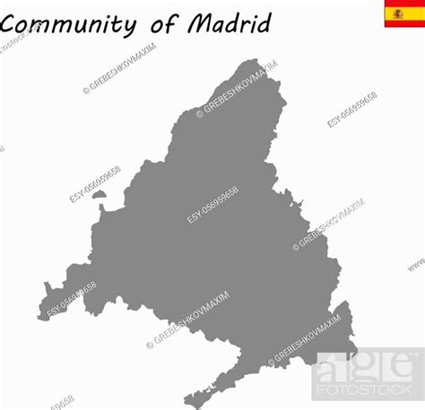 High Quality map autonomous community of Spain. Community of Madrid ...