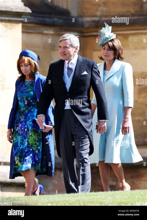 Michael Middleton and Carole Middleton (right) arrive at St George's Chapel in Windsor Castle ...