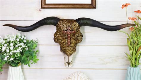 Ebros Gift Western Texas Longhorn Bull Cow Skull Polyresin Sign ...