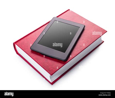 electronic and paper books on white isolated background Stock Photo - Alamy