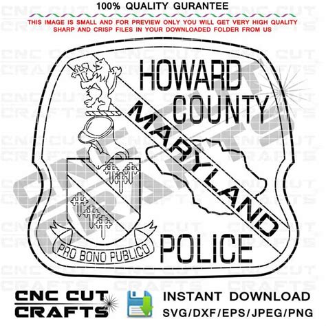 Howard County Police Vector Badge Svg Maryland Police Patch, Logo ...