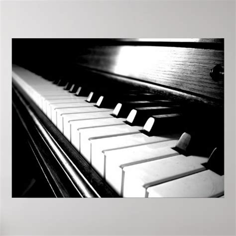 Classy Black & White Piano Photography Poster | Zazzle