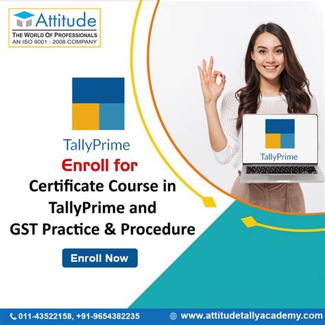 Enroll in the course of tally prime and learn GST practice and procedure by attitude tally ...