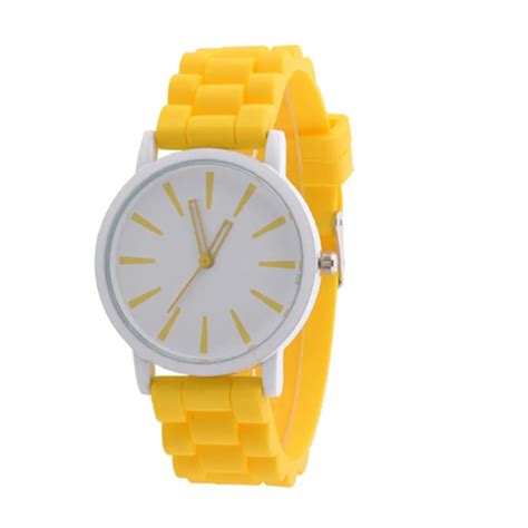 Aliexpress.com : Buy Ladies Yellow Watch Reloj Mujer Fashion Round ...