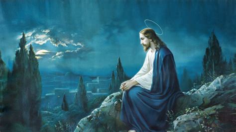 10-5-ch Painting of Jesus sitting alone in Gethsemane