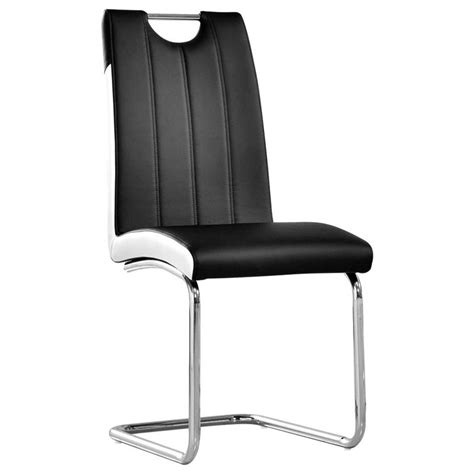 Best Master Bono Faux Leather Modern Dining Side Chair in Black/White (Set of 2) | Cymax Business