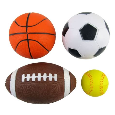 Set of 4 Sports Balls for Kids (Soccer Ball, Basketball, Football ...