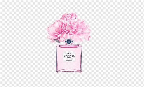 Chanel parfum bottle, Chanel No. 5 Watercolor painting Coco Perfume, perfume, painted, hand ...