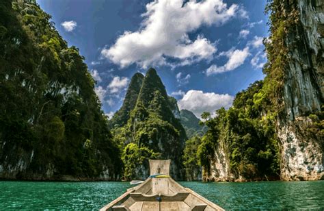 Longtail Boat on Cheow Lan Lake, Khao Sok National Park, Thailand | National park tours ...