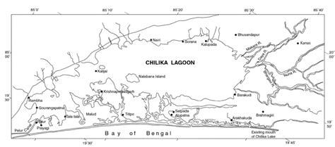 Map showing Chilika Lake and other sites. | Download Scientific Diagram