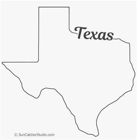 Free Texas Outline With State Name On Border, Cricut - Line Art ...