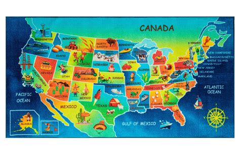 large detailed kids map of the usa usa maps of the usa - best rated in wall maps helpful ...