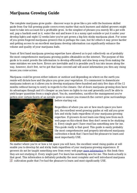 Marijuana Growing Guide