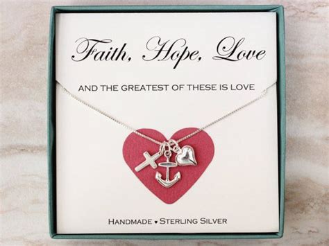 Faith Hope Love Necklace Sterling Silver Heart Cross Anchor - Etsy ...