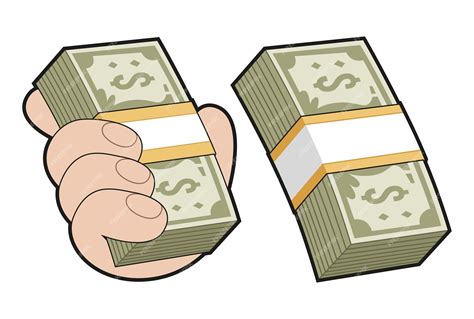 Premium Vector | Money in the hand, money stack vector illustration.