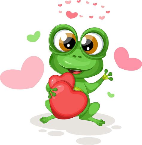 Cute frog in love with red hearts 23781190 Vector Art at Vecteezy