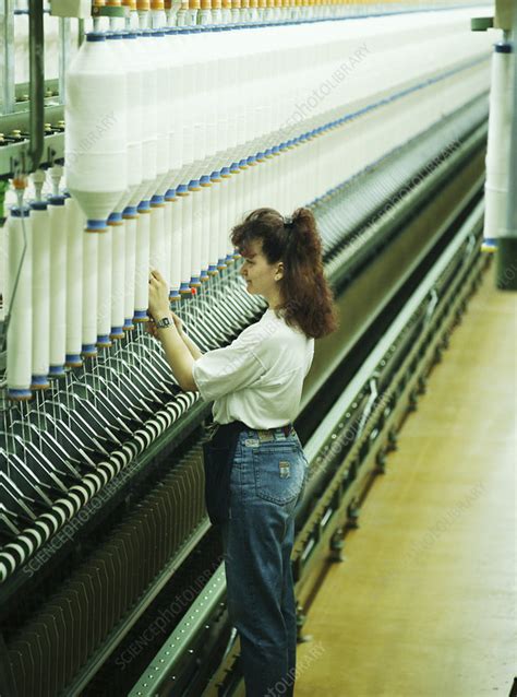 Cotton spinning machines - Stock Image - T910/0054 - Science Photo Library