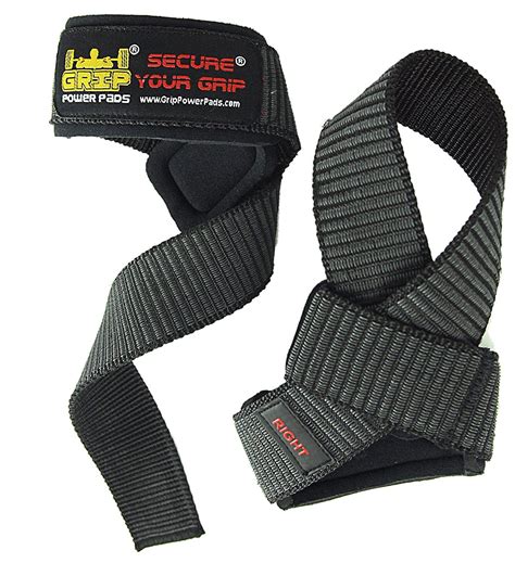 Heavy Duty Lifting Straps Neoprene Padded 1 Pair Wrist Wraps & Rubbery Grip Support Straps with ...