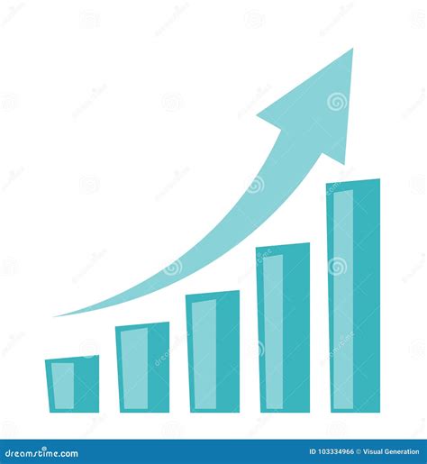 Business Growth Bar Chart with Arrow Going Up. Stock Vector ...