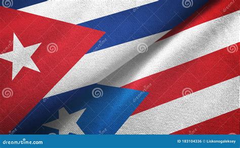 Cuba and Puerto Rico Two Flags Textile Cloth, Fabric Texture Stock Photo - Image of cuba, flags ...