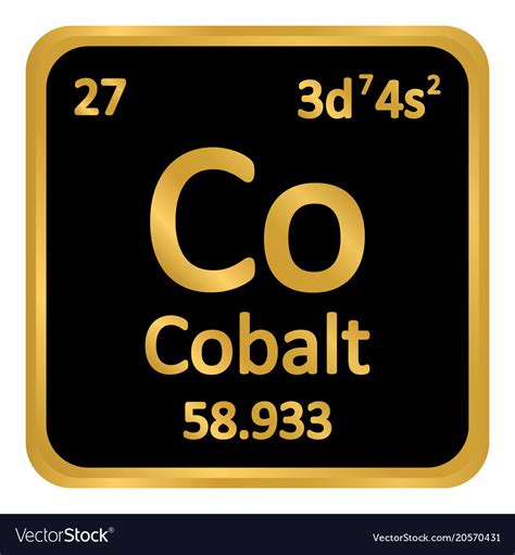 Periodic table element cobalt icon Royalty Free Vector Image