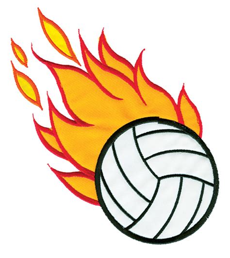 Volleyball With Flames - Cliparts.co