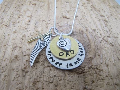 Memorial Necklace//dad Memorial//mom Memorial//hand Stamped - Etsy