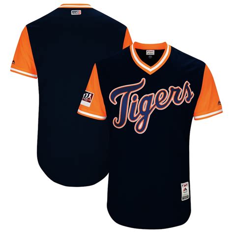 Men's Detroit Tigers Majestic Navy/Orange 2018 Players' Weekend Authentic Team Jersey