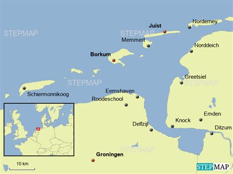 StepMap - Borkum - Landkarte für Deutschland