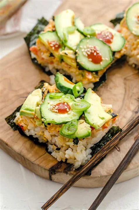 Easy Sushi Bake Recipe (Family Friendly) - Abbey's Kitchen