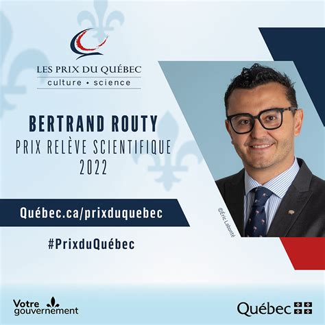 Bertrand Routy – Prix Relève scientifique 2022 — Prix du Québec