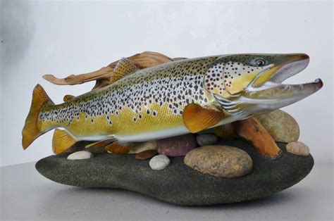 Realistic rainbow, brown, cutthroat, trout fish replicas fish mounts by fish artist Luke Filmer ...