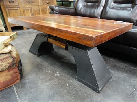 Wooden Coffee Table Online, Industrial Reclaimed Table