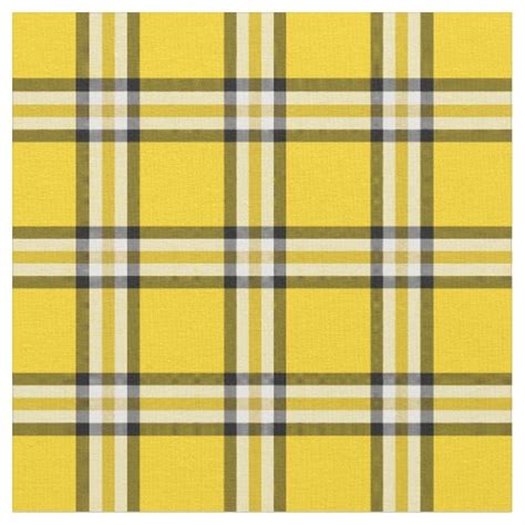 Yellow Plaid Tartan Fabric | Zazzle