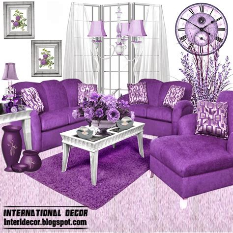 Luxury purple furniture, sets, sofas, chairs for living room interior designs