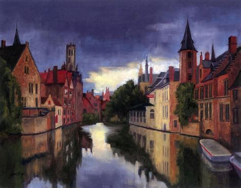 Bruges Belgium canal Painting by Janet King - Fine Art America