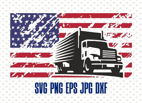 Us trucker flag svg digital truck driver print semi truck | Etsy