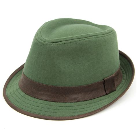 BORSALINO Cappello di cotone con fascia in finta pelle e tagliare da Uomo Irlandese Fedora ...