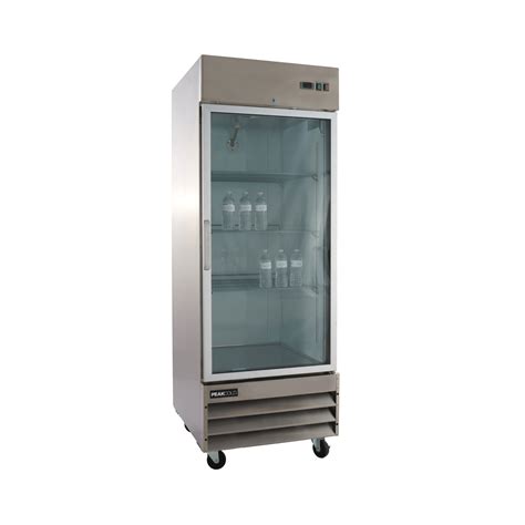 PeakCold Glass Single Door Stainless Commercial Refrigerator