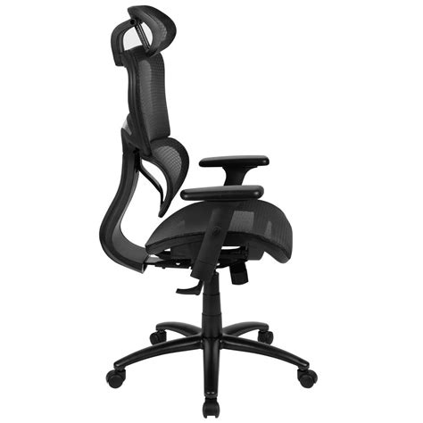 Mesh Office Chair with 2-to-1 Synchro-Tilt, Adjustable Pivot Arms in Black