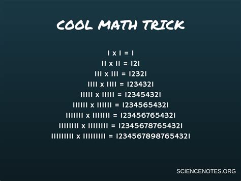 Cool Math Trick Using 1 - Science Notes and Projects