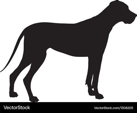 Great Dane Silhouette Royalty Free Vector Image