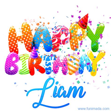 Happy Birthday Liam - Creative Personalized GIF With Name | Funimada.com