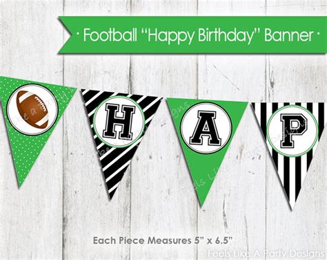 Football Happy Birthday Banner Instant Download - Etsy