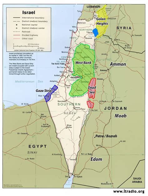 Modern Israel map with main areas highlighted • Finjan